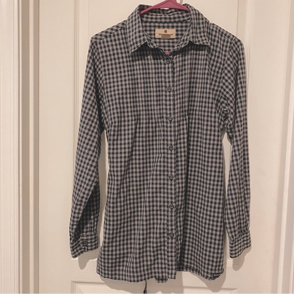 Woolrich Buffalo Plain Pintuck Top with Tie Back